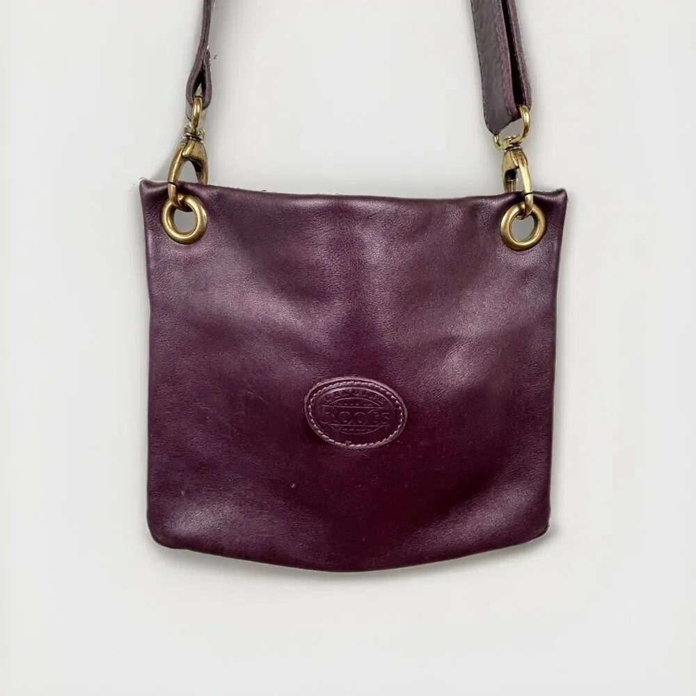 Y2K Roots Canada Leather Crossbody Shoulder Bag Limited Ed PURPLE